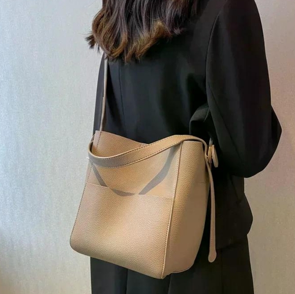 Brand New Women Faux  Leather Bucket  Shoulder Messager Handbag - Picture 2 of 7